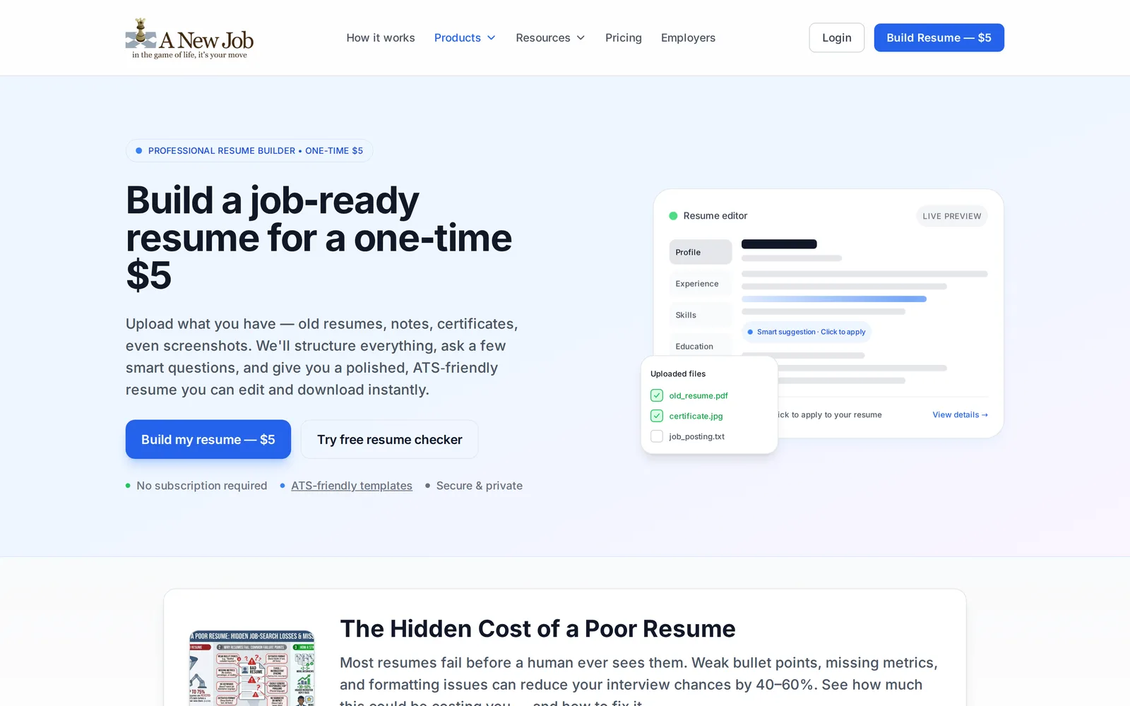 aNewJob.com home page